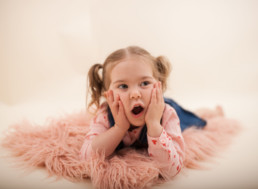 Toddler in studio photo shoot in Pasadena, California for valentine day photo session